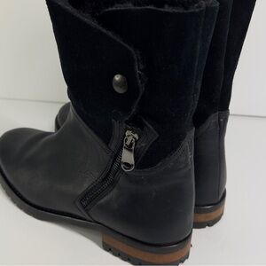 FABIANELLI Women’s Black Leather Suede Boots Made In Italy EU 38 US 7.5